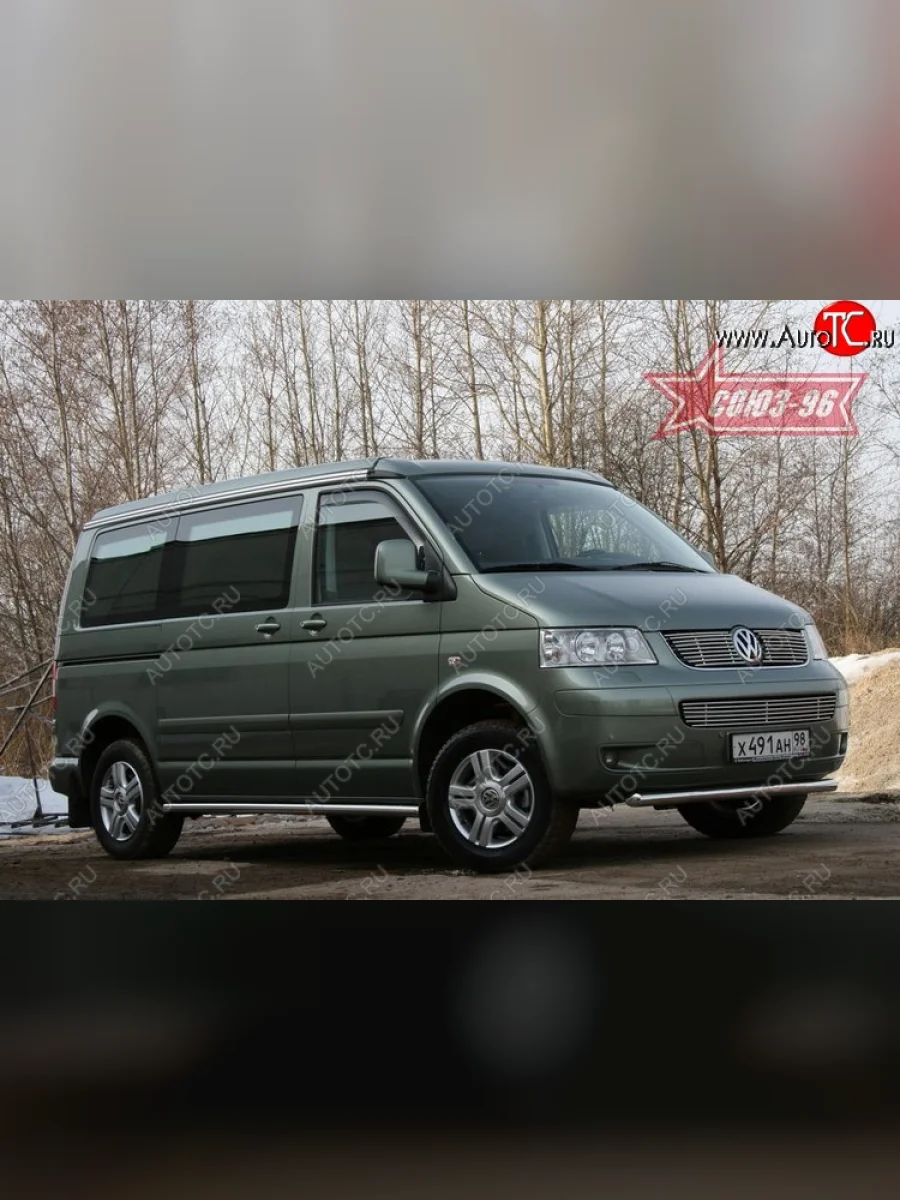 Защита переднего бампера одинарная Souz-96 (d60).  Volkswagen Transporter (2003-2009) T5  в Воронеже Воронежской области