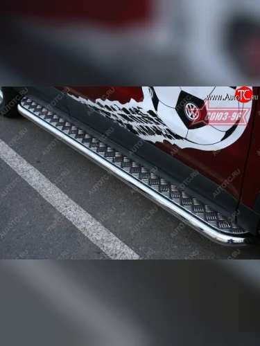 Защита порогов с листом Souz-96 (d60). Volkswagen Tiguan  NF (2006-2011) дорестайлинг