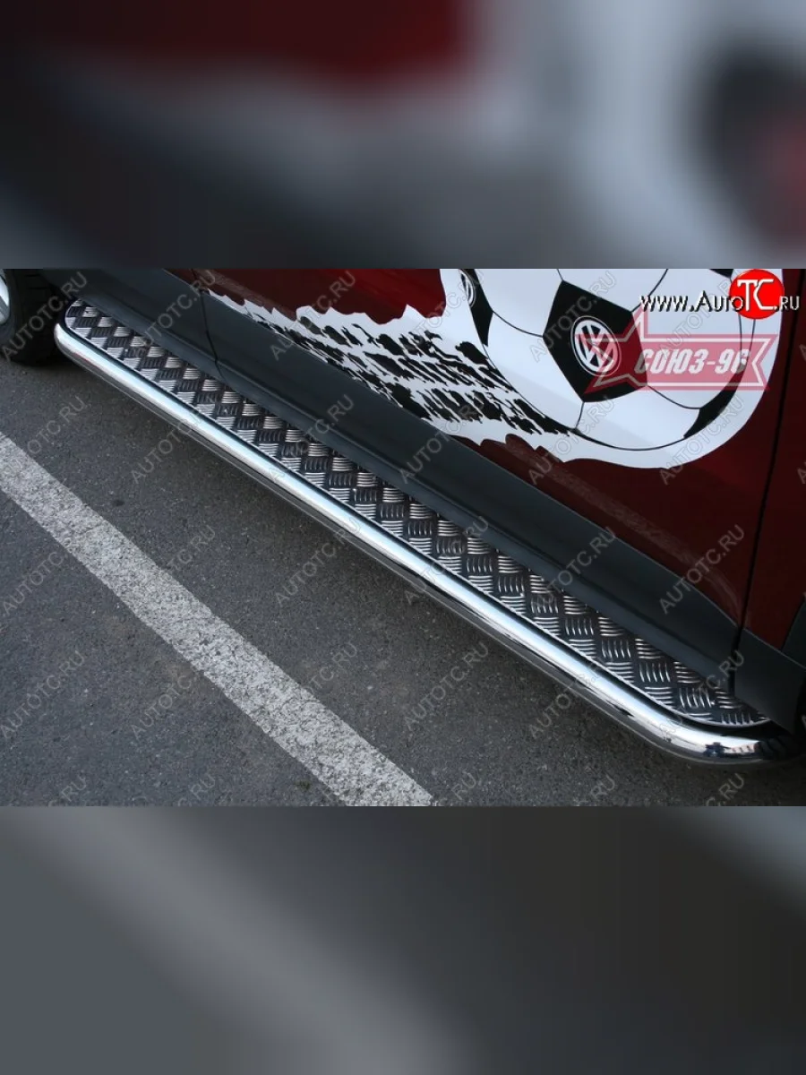 Защита порогов с листом Souz-96 (d60).  Volkswagen Tiguan (2006-2011) NF  в Самаре Самарской области