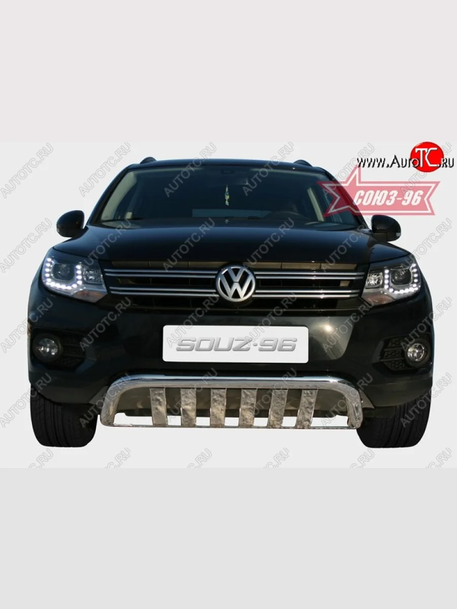 Защита переднего бампера одинарная Souz-96 (d60) Volkswagen Tiguan NF рестайлинг (2011-2017)  в Воронеже Воронежской области