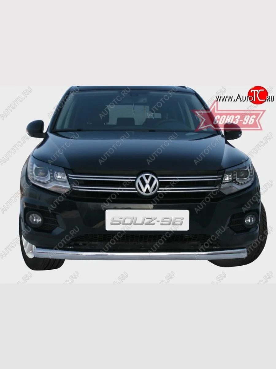 Защита переднего бампера одинарная Souz-96 (d76) Volkswagen Tiguan NF рестайлинг (2011-2017)  в Керчи Республика Крым