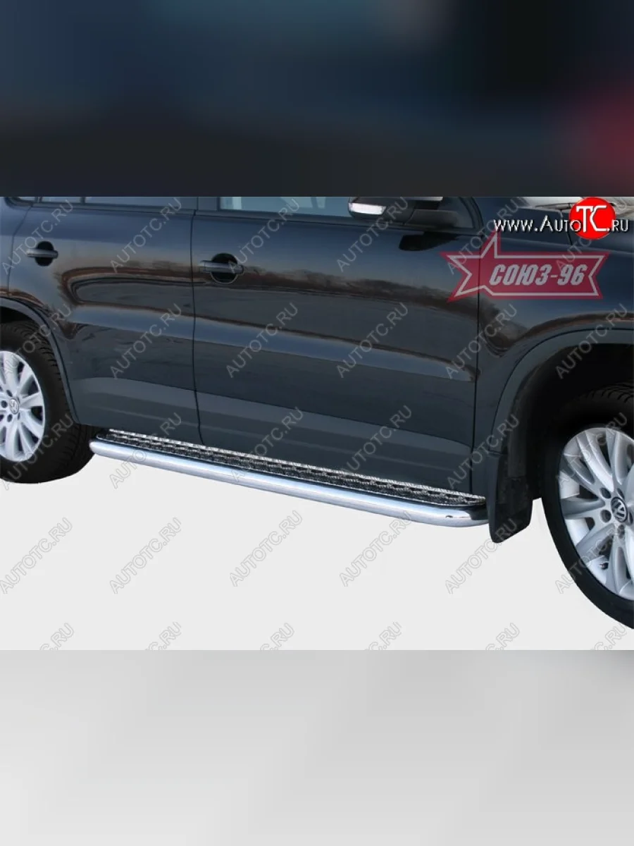 Защита порогов с листом Souz-96 (d60).  Volkswagen Tiguan (2011-2017) NF  в Самаре Самарской области
