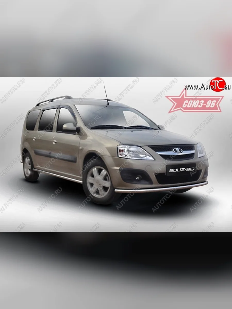 Защита переднего бампера одинарная Souz-96 (d42). Лада ВАЗ Ларгус дорестайлинг R90 (2012-2021)  в Керчи Республика Крым