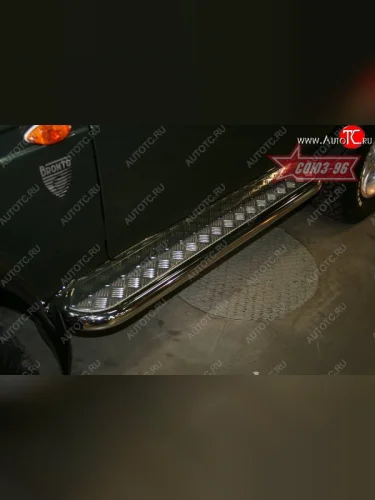 Защита порогов с листом Souz-96 (d60) Лада ВАЗ Нива 4х4  2121 (1977-2019) 3 дв. дорестайлинг