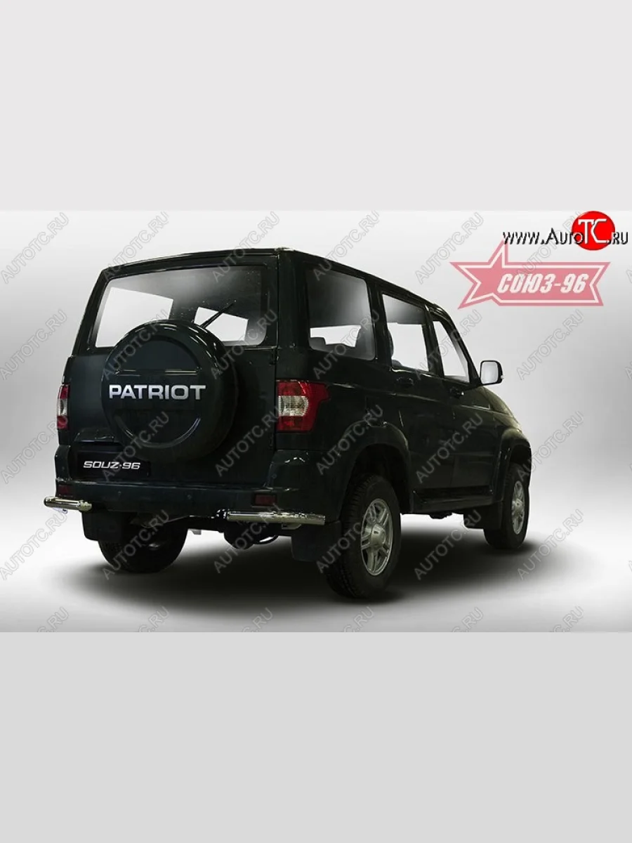 Защита заднего бампера из боковых уголков (d60) Souz-96 Уаз Патриот 3163 5-дв. 1-ый рестайлинг (2014-2016)  в Самаре Самарской области