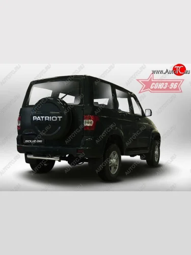 Короткая защита заднего бампера с пластиковой проступью (d76) от SOUZ-96 Уаз Патриот 3163 5-дв. 1-ый рестайлинг (2014-2016)
