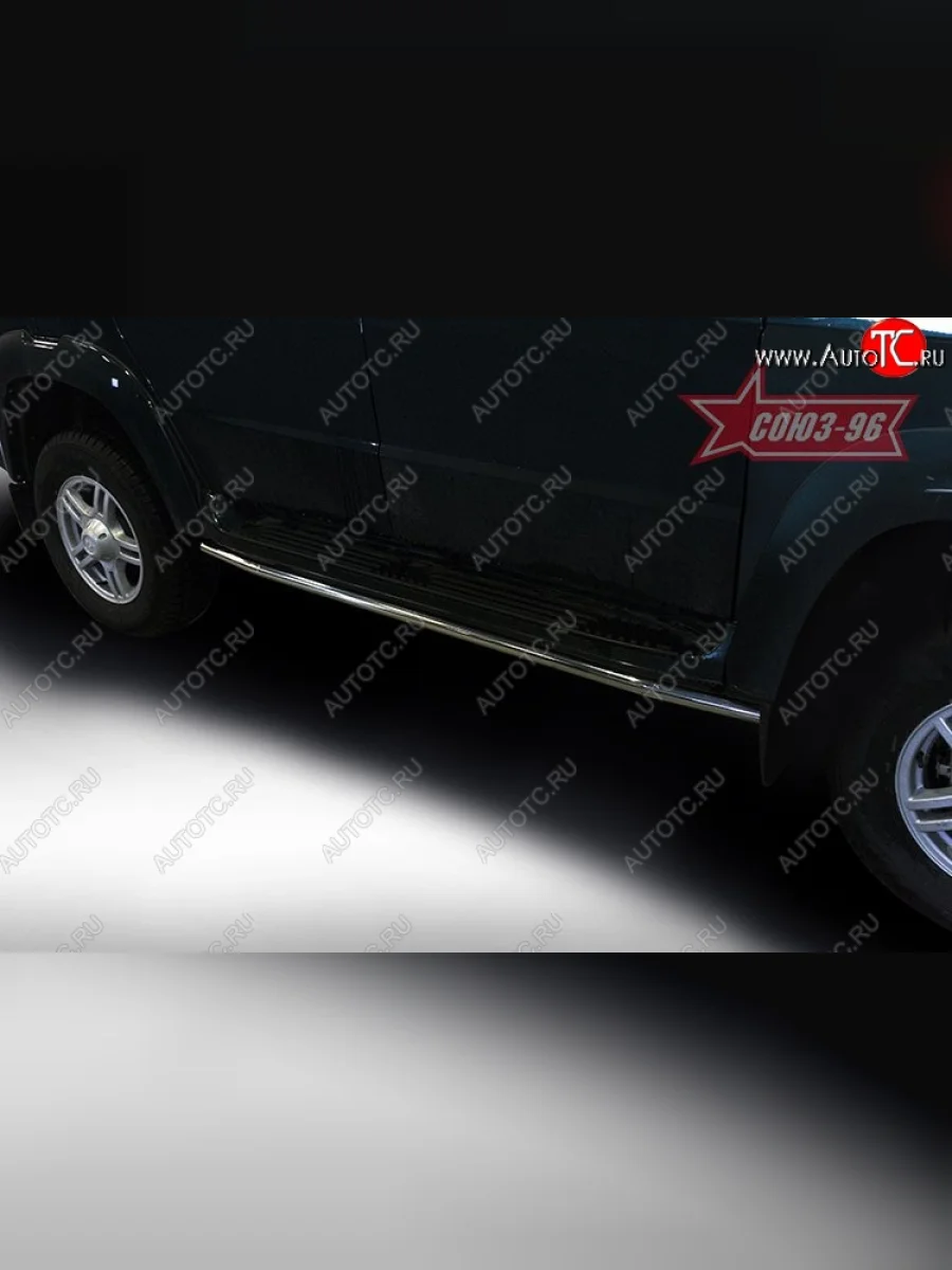 Защита штатных порогов Souz-96 (d42) Уаз Патриот 3163 5 дв. дорестайлинг (2005-2013)  в Самаре Самарской области