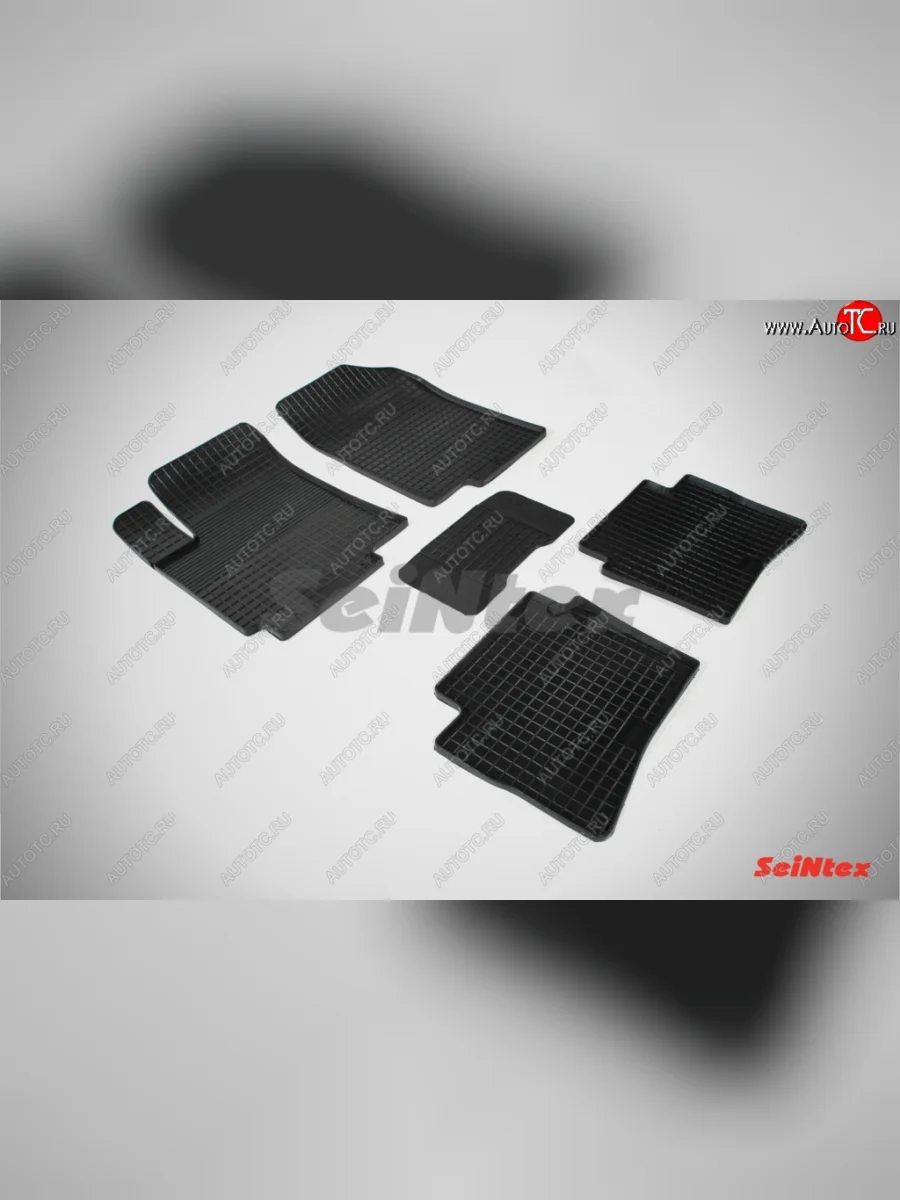 Износостойкие коврики в салон с рисунком Сетка SeiNtex Premium 4 шт. (резина) Hyundai Solaris RBr седан дорестайлинг (2010-2014)  с доставкой в г. Самара