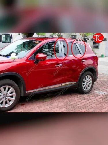 Накладки на центральные стойки дверей СТ Mazda CX-5 KE рестайлинг (2015-2017)