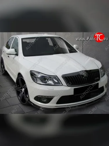 Накладка на передний бампер RS Skoda Octavia A5 рестайлинг универсал (2008-2013)