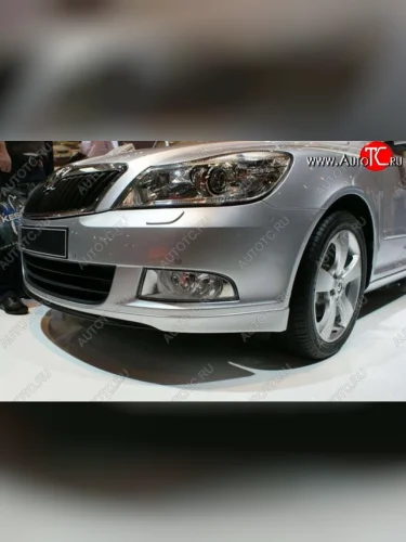 Накладка на передний бампер CT v2 Skoda Octavia A5 рестайлинг универсал (2008-2013)