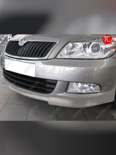 Накладка на передний бампер CT v3 Skoda Octavia A5 рестайлинг универсал (2008-2013)