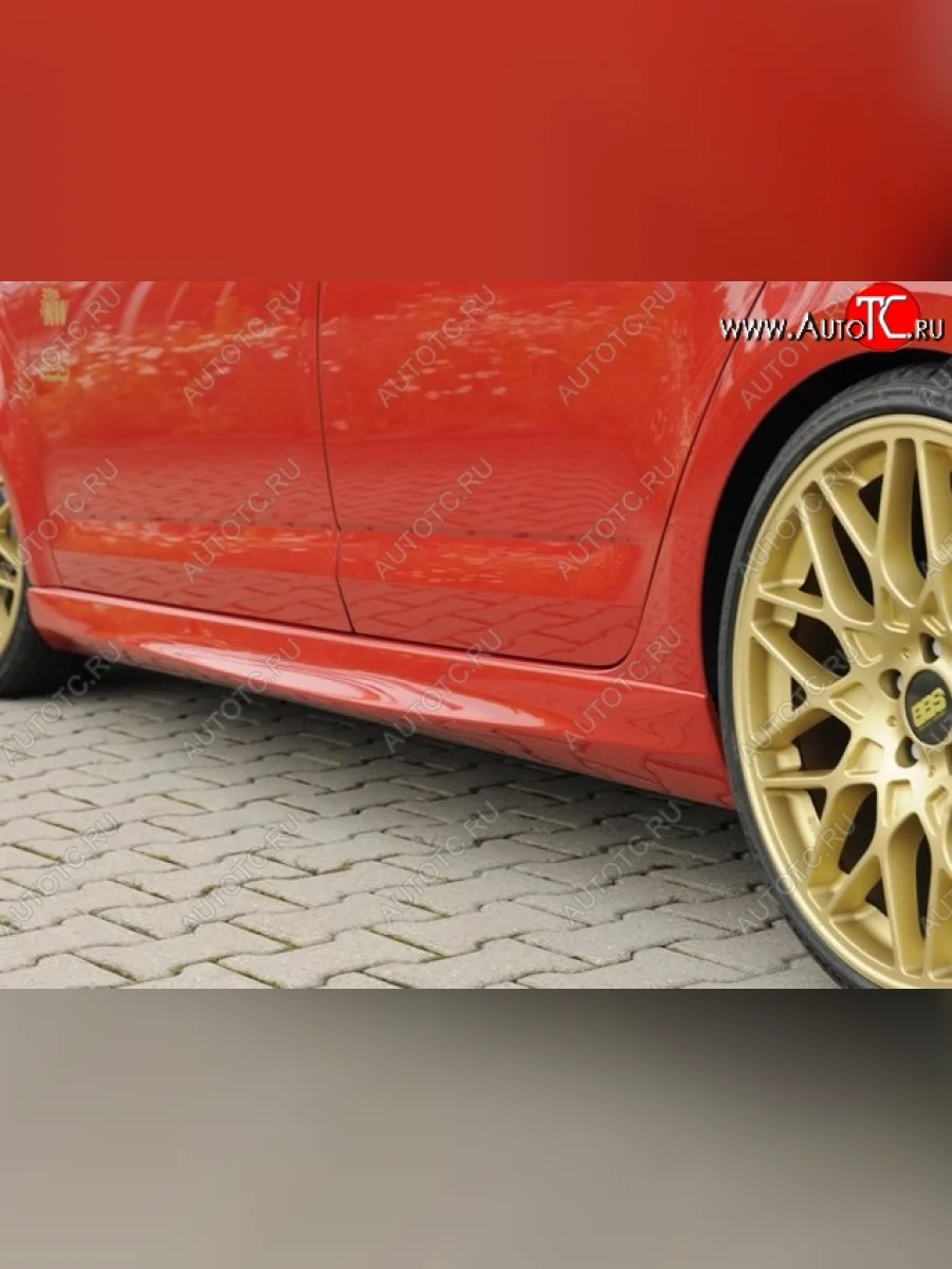 Пороги накладки R-Style Skoda Octavia A7 дорестайлинг лифтбэк (2012-2017) (Неокрашенные)  с доставкой в г. Керчь