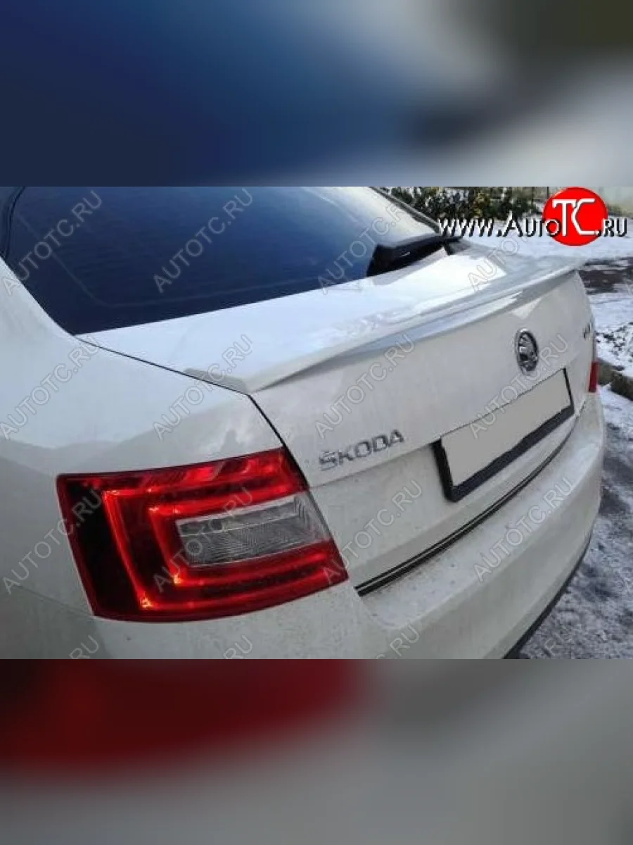 Лип спойлер RS Style Skoda Octavia A7 рестайлинг лифтбэк (2016-2020) (Неокрашенный)  в Перми Пермском крае