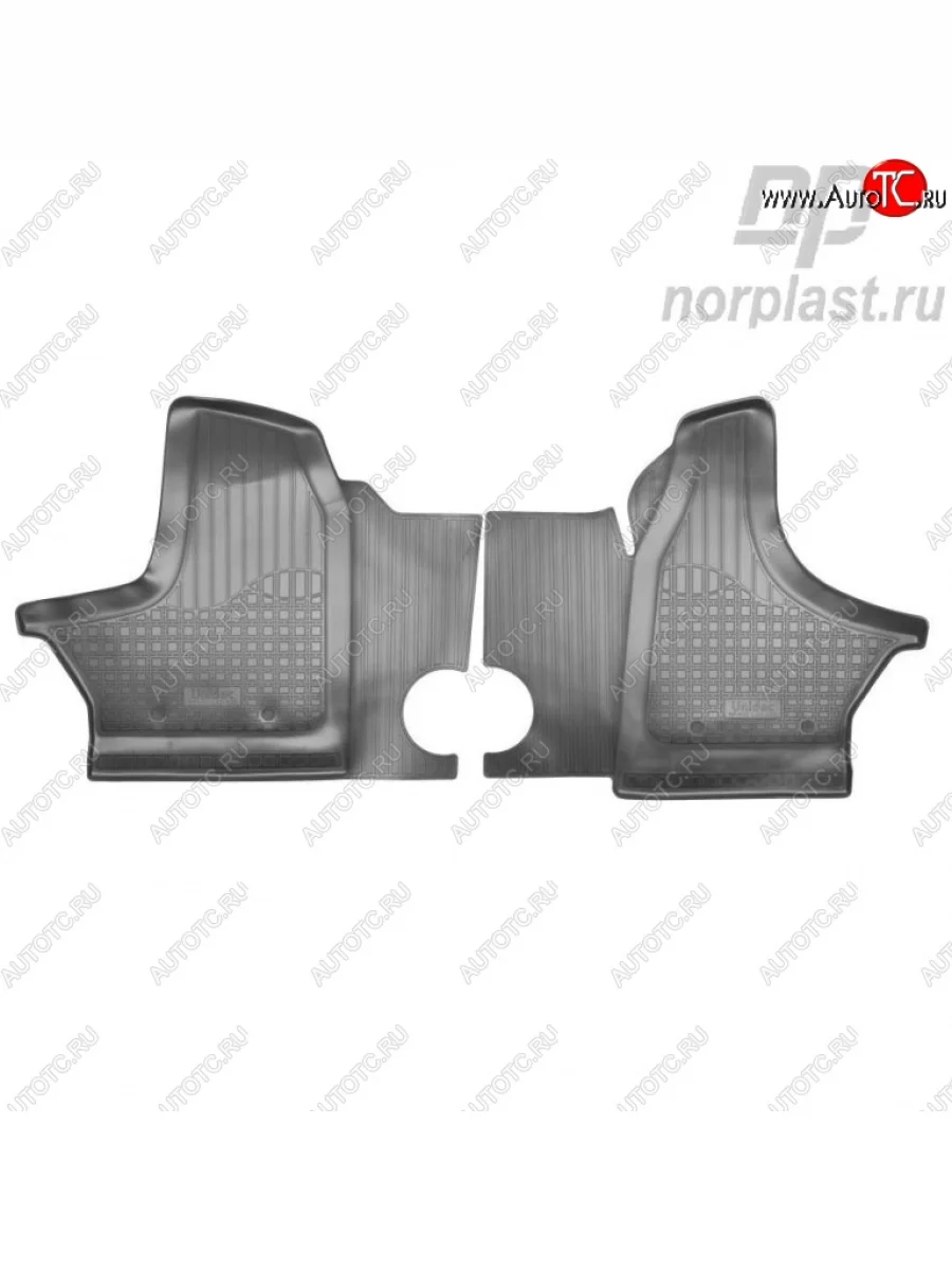 Комплект салонных ковриков Norplast Unidec (передние)  ГАЗ ГАЗель Next (2013-2025) A21,A22, С41, С42, A21,A22, С41, С42, Фермер, A60,A63, A64, A62,А65, A31,A32, C45, C46 (Цвет: черный)  в Перми Пермском крае