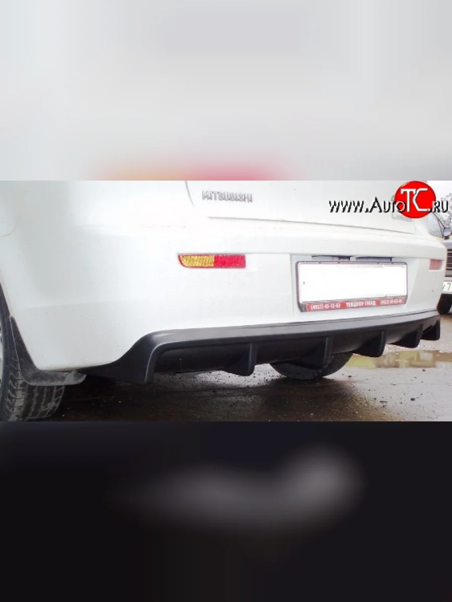 Диффузор заднего бампера Evo-mini Mitsubishi Lancer 10 CY седан дорестайлинг (2007-2010) (Неокрашенный)  с доставкой в г. Керчь