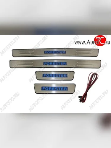 Накладки на порожки автомобиля СТ Subaru Forester SH (2008-2013)