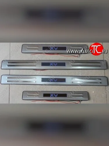 Накладки на порожки автомобиля СТ Subaru XV GP/G33 дорестайлинг (2012-2016)