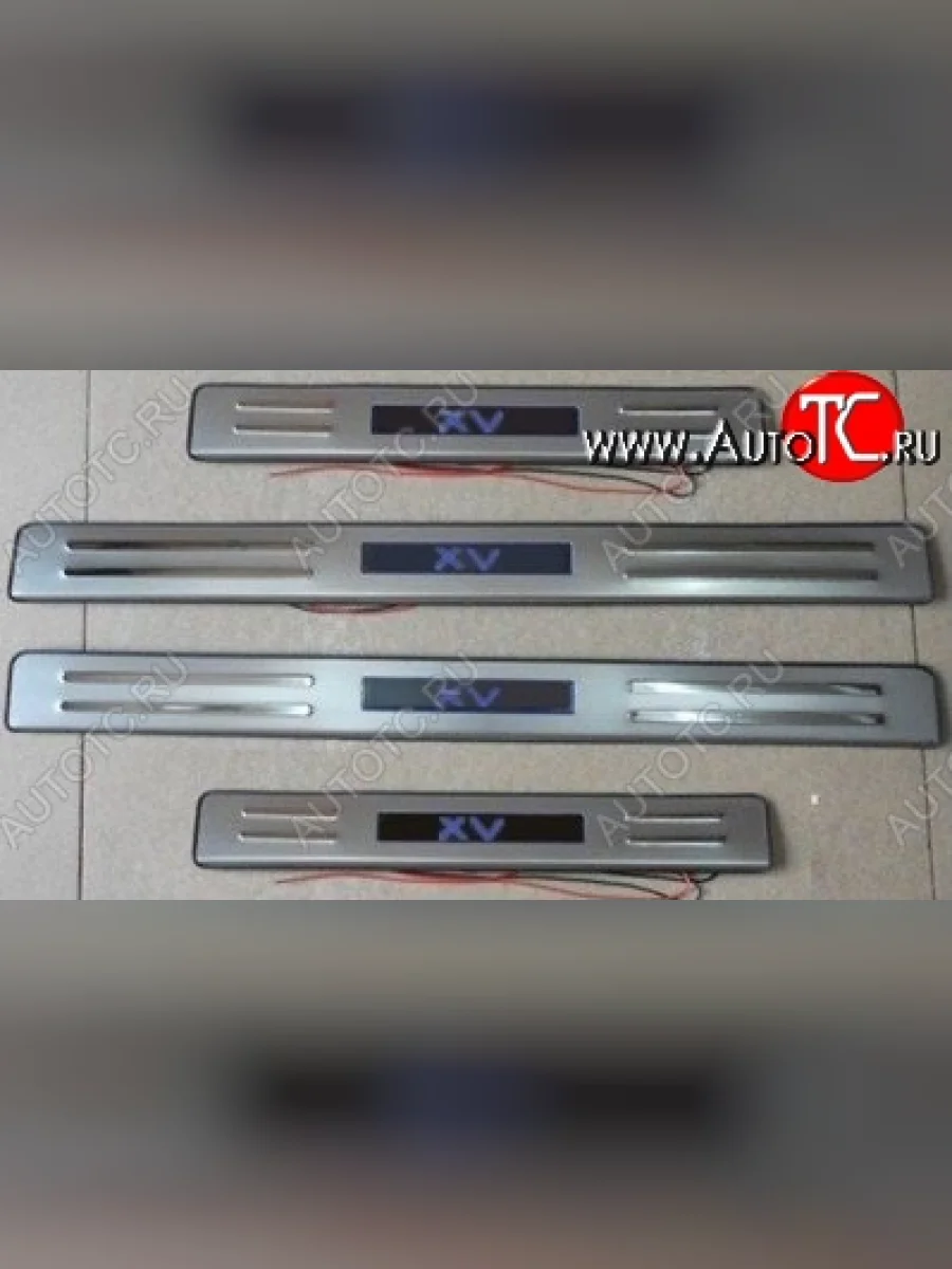 Накладки на порожки автомобиля СТ Subaru XV GP/G33 дорестайлинг (2012-2016)  в Самаре Самарской области