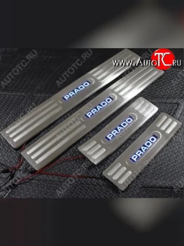 Накладки на порожки автомобиля CT v1 Toyota Land Cruiser Prado J150 дорестайлинг (2009-2013)