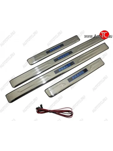 Накладки на порожки автомобиля CT v2 Toyota Land Cruiser Prado J150 дорестайлинг (2009-2013)