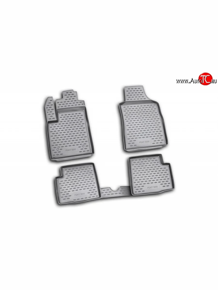 Коврики в салон Element 4 шт. (полиуретан) Fiat 500 312,FF дорестайлинг хэтчбэк 3 дв. (2007-2015)  в Керчи Республика Крым