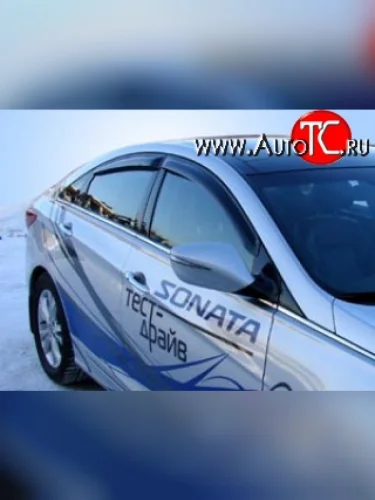 Дефлекторы окон (ветровики) Novline 4 шт Hyundai Sonata  YF (2009-2014)