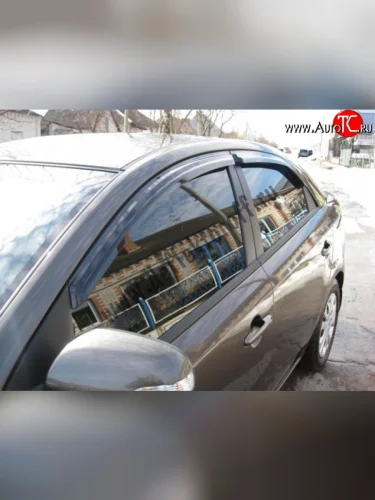 Дефлекторы окон (ветровики) Novline 4 шт KIA Cerato  1 LD (2003-2008) седан дорестайлинг, хэтчбэк, седан рестайлинг