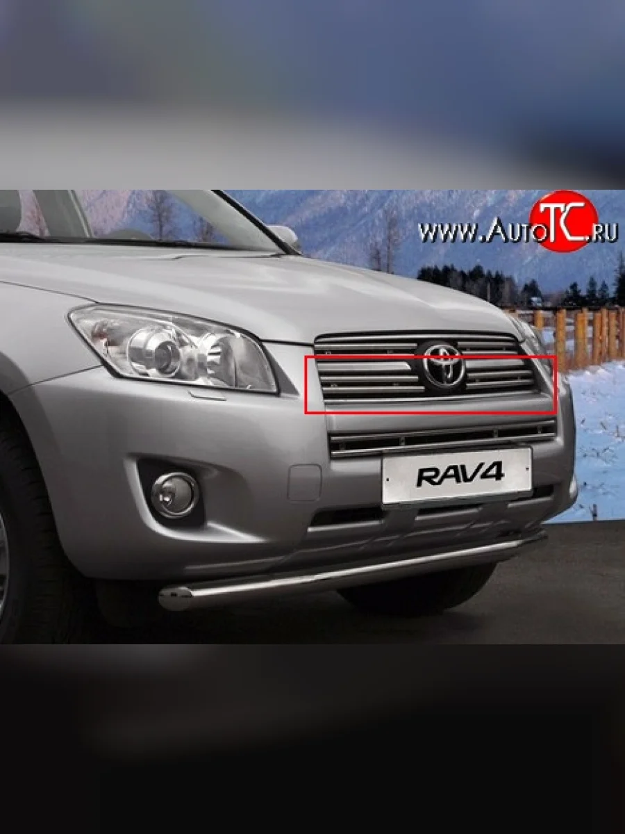 Декоративные вставки решетки радиатора Novline (нижние, двойные) Toyota RAV4 XA30 5 дв. удлиненный 2-ой рестайлинг (2010-2013)  в Перми Пермском крае