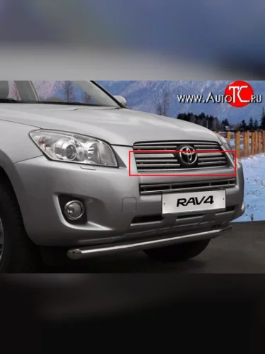 Декоративные вставки решетки радиатора Novline (нижние, тройные) Toyota RAV4  XA30 (2010-2013) 5 дв. 2-ой рестайлинг, 5 дв. удлиненный 2-ой рестайлинг