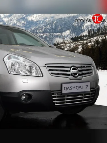 Декоративная вставка воздухозаборника Novline (d16 мм) Nissan Qashqai +2  1 (2008-2010) J10 дорестайлинг
