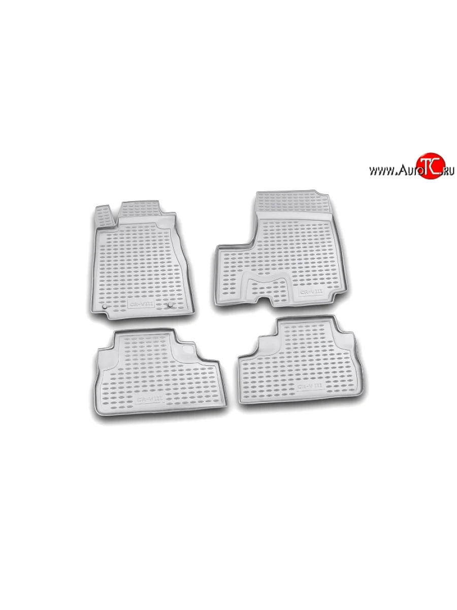 Коврики в салон Element 4 шт. (полиуретан, серые) Honda CR-V RE1,RE2,RE3,RE4,RE5,RE7 дорестайлинг (2007-2010)  с доставкой в г. Пермь