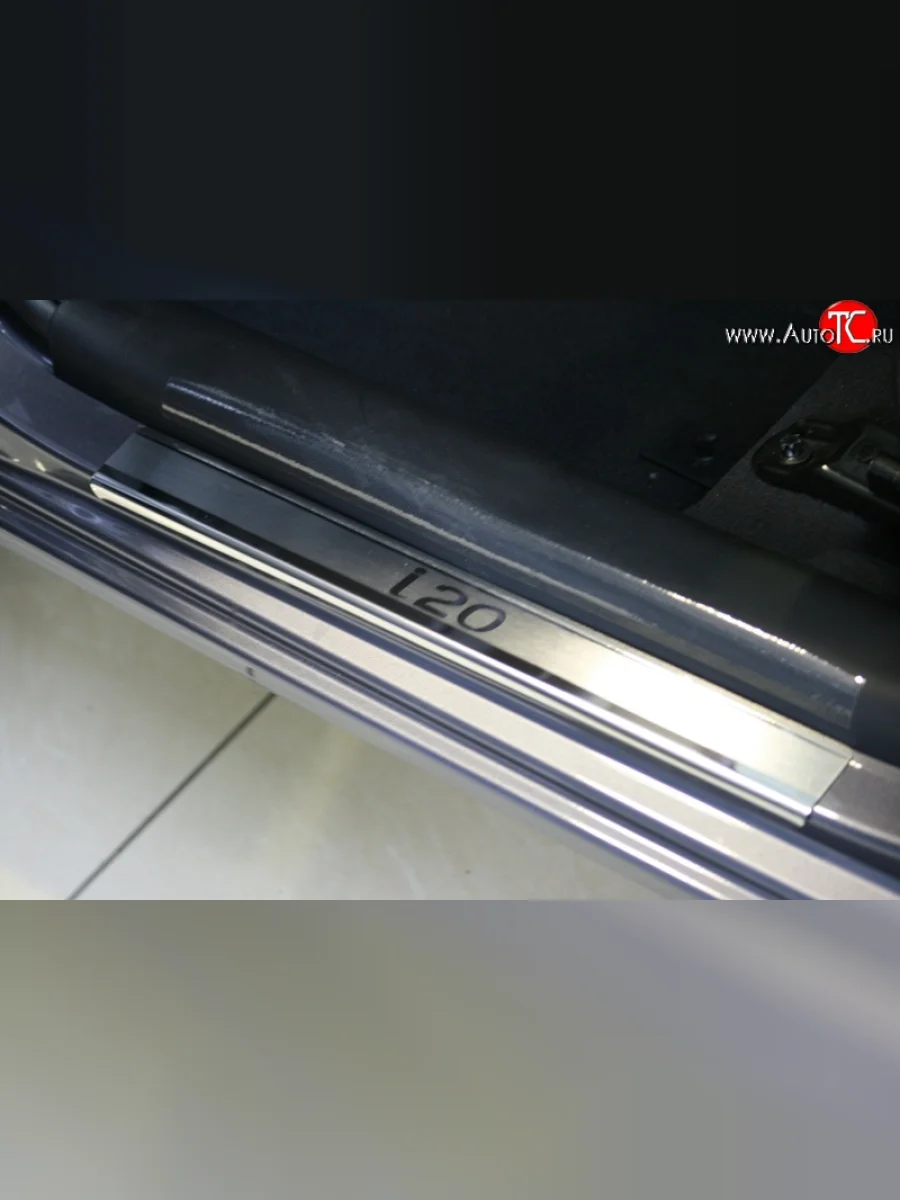 Комплект накладок на порожки автомобиля Novline Hyundai i20 PB хэтчбэк дорестайлинг (2008-2012)  в Перми Пермском крае