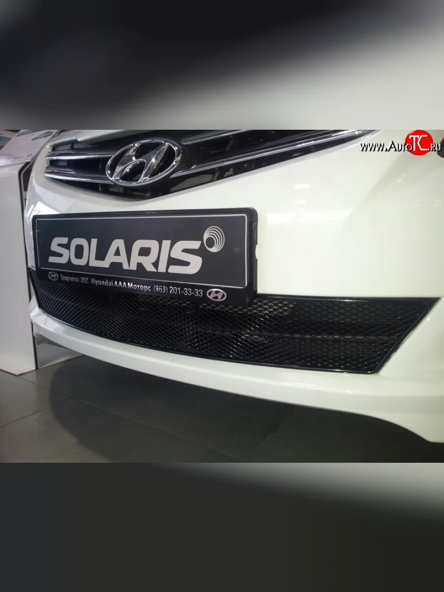 Сетка на бампер Novline Hyundai Solaris RBr седан рестайлинг (2014-2017)  с доставкой в г. Пермь