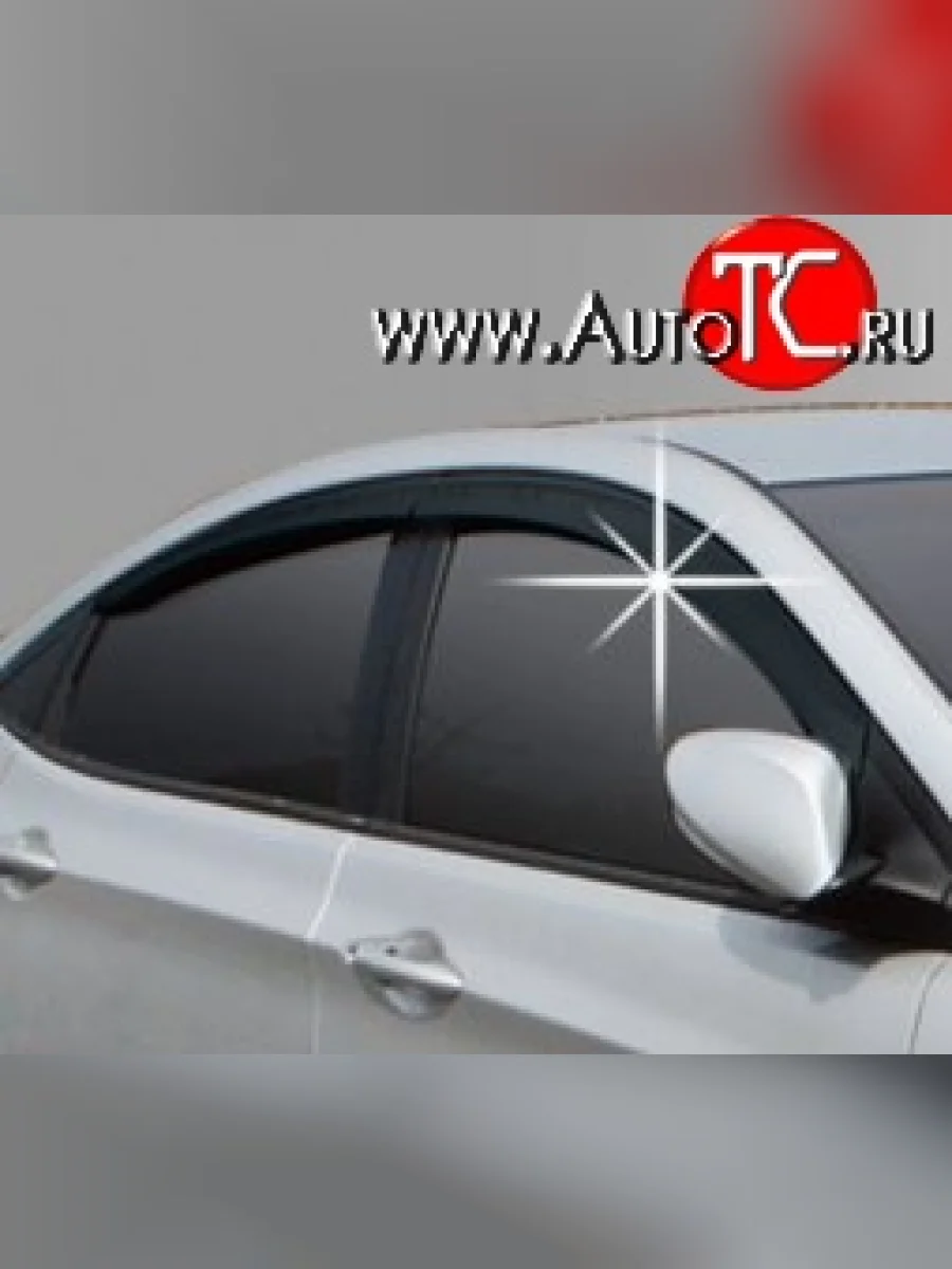 Комплект дефлекторов окон (ветровиков) 4 шт. (хетчбек) Novline Hyundai Solaris RBr хэтчбэк дорестайлинг (2010-2014)  в Керчи Республика Крым