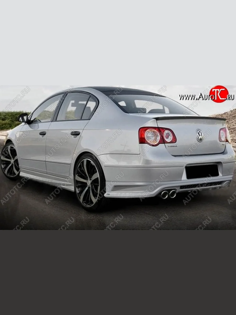Накладка на задний бампер CT Volkswagen Passat B6 седан (2005-2011) (Неокрашенная)  в Перми Пермском крае