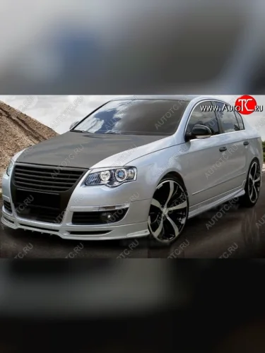 Накладка на передний бампер CT Volkswagen Passat B6 седан (2005-2011)