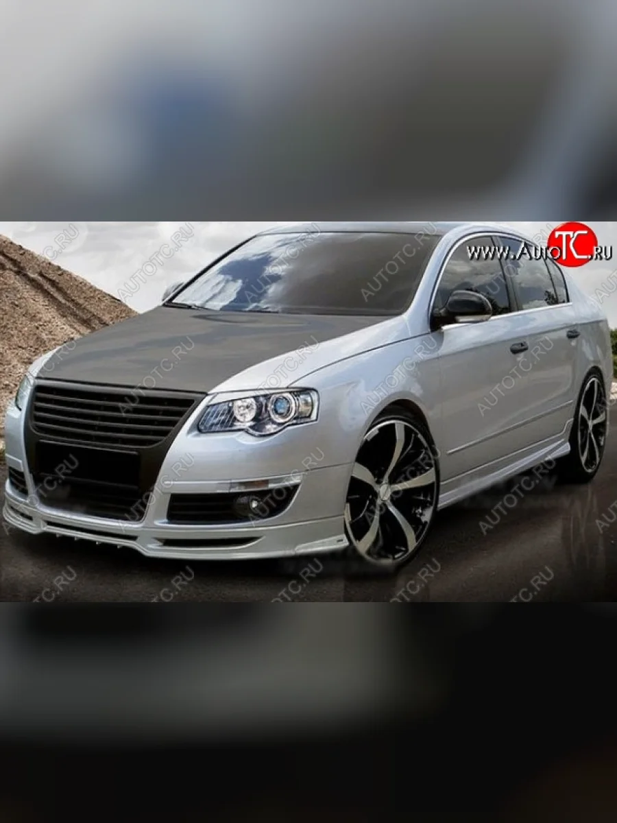 Накладка на передний бампер CT Volkswagen Passat B6 седан (2005-2011) (Неокрашенная)  в Керчи Республика Крым