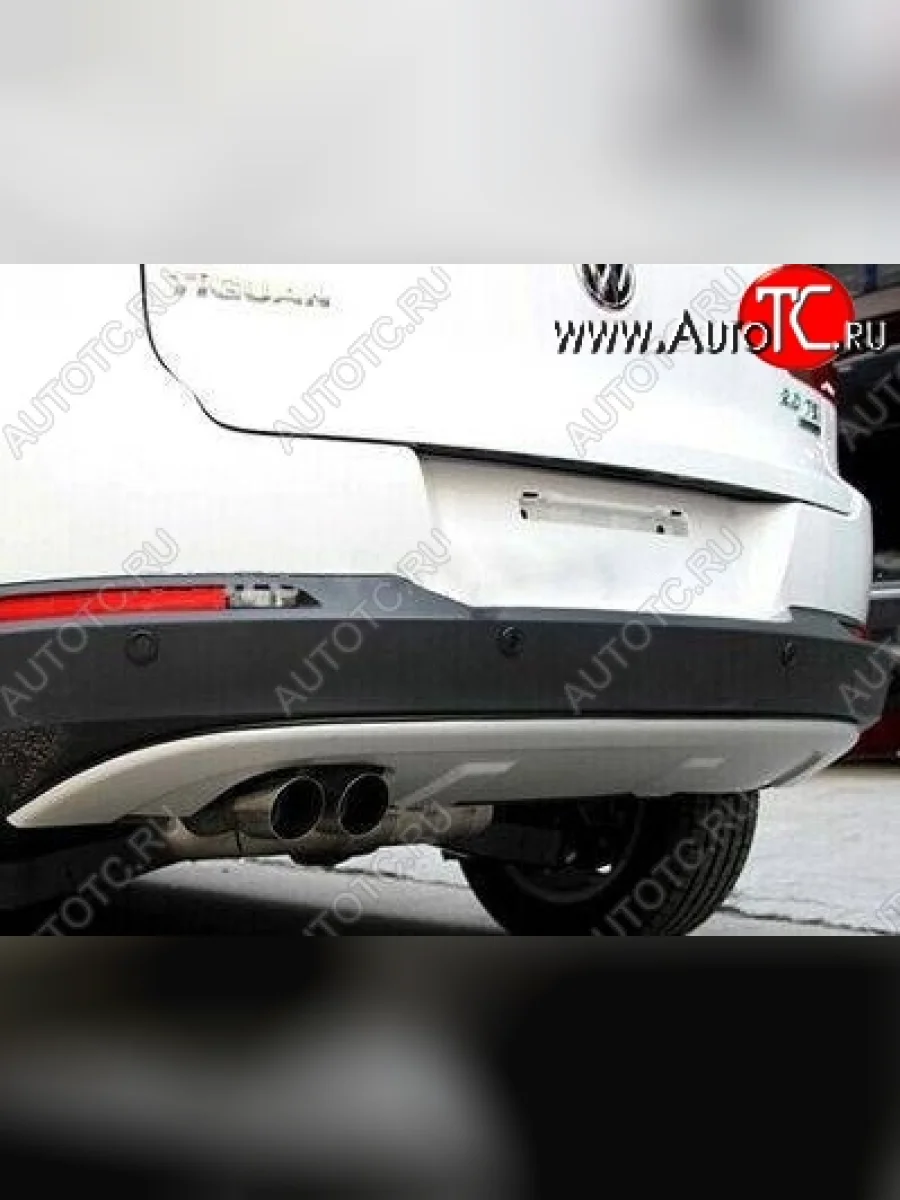 Накладка на задний бампер CT v1 Volkswagen Tiguan NF рестайлинг (2011-2017) (Неокрашенная)  в Воронеже Воронежской области