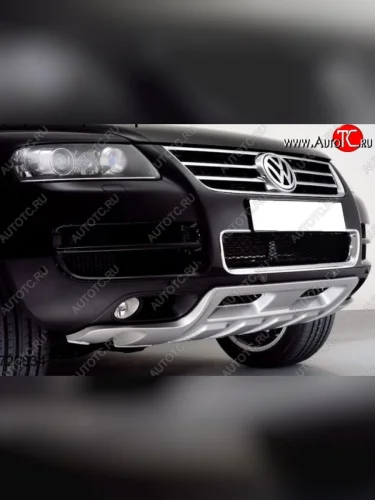 Накладка на передний бампер King Kong v2 Volkswagen Touareg 1 GP рестайлинг (2006-2010)