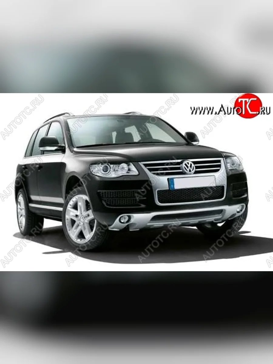Накладка на передний бампер CT v3 Volkswagen Touareg 2 NF дорестайлинг (2010-2014) (Неокрашенная)  в Самаре Самарской области