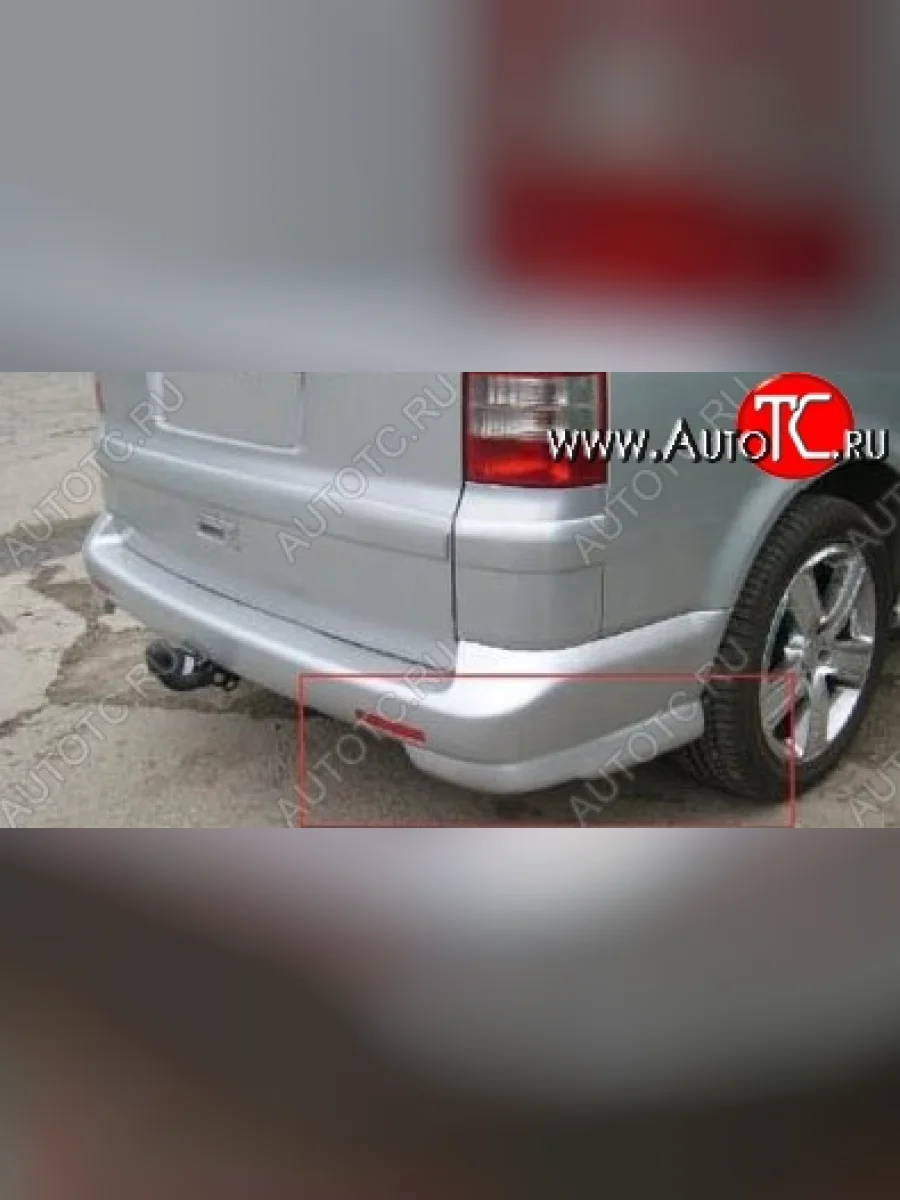Накладки на задний бампер CT Volkswagen Transporter T5 дорестайлинг (2003-2009) (Неокрашенная)  в Перми Пермском крае
