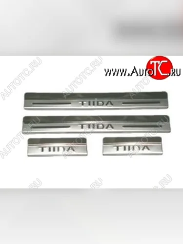 Накладки на порожки автомобиля СТ Nissan Tiida 2 C12 хэтчбек (2011-2019)