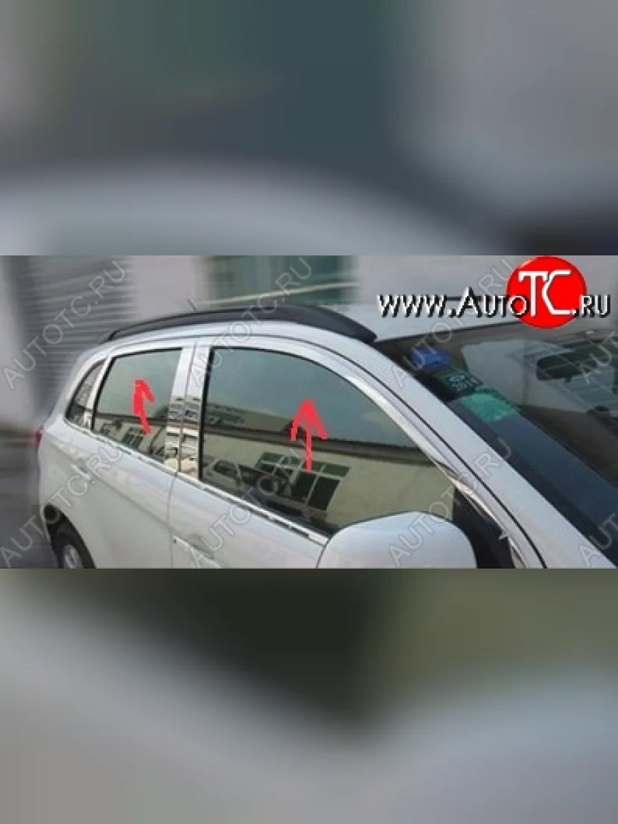 Верхние накладки на окна дверей СТ Mitsubishi ASX дорестайлинг (2010-2012) (Неокрашенные)  в Перми Пермском крае