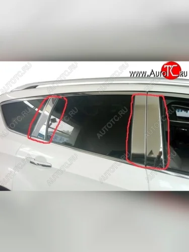 Центральные накладки на стойки дверей СТ Mitsubishi ASX дорестайлинг (2010-2012)