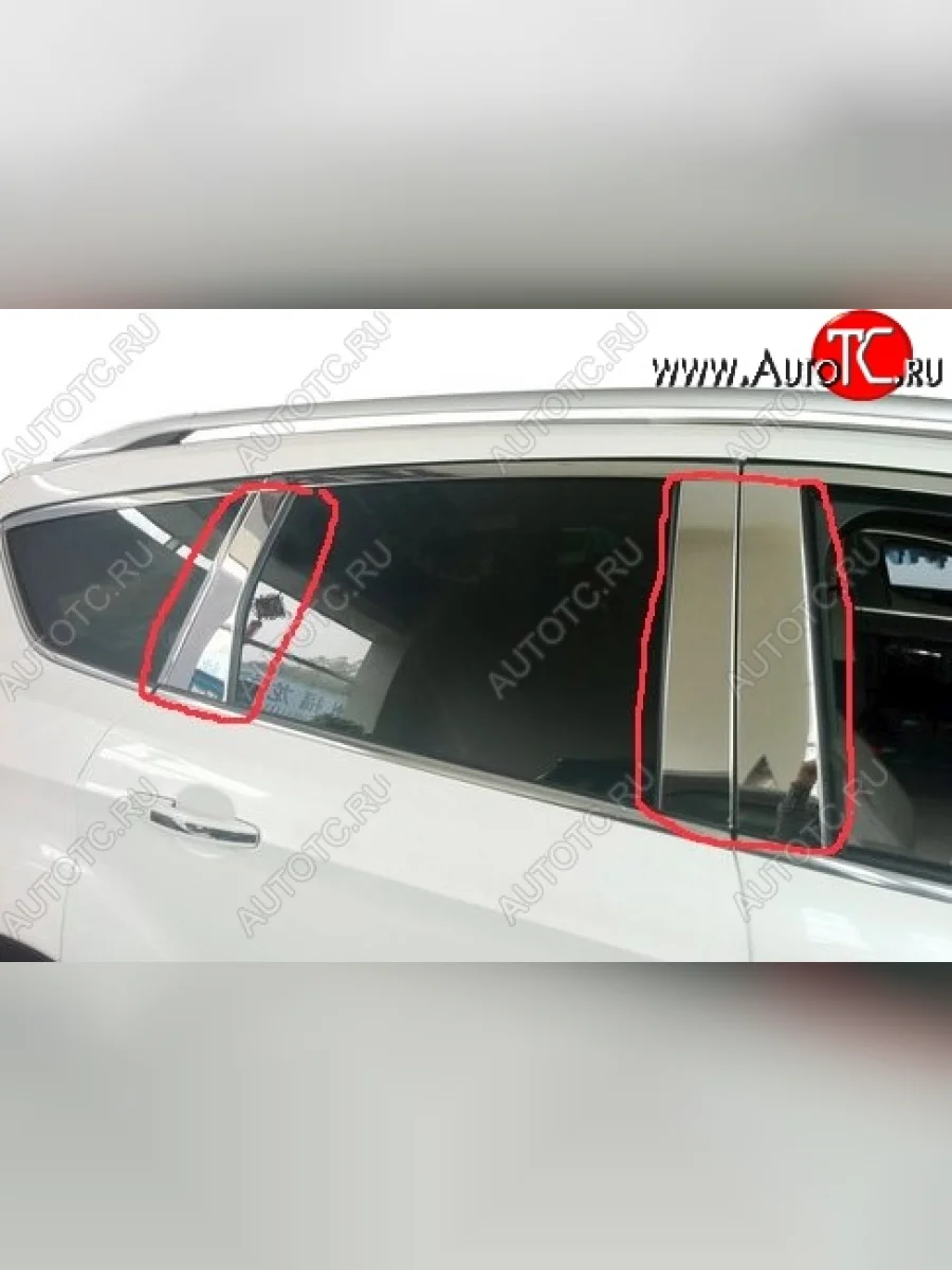 Центральные накладки на стойки дверей СТ Mitsubishi ASX дорестайлинг (2010-2012) (Неокрашенные)  в Самаре Самарской области