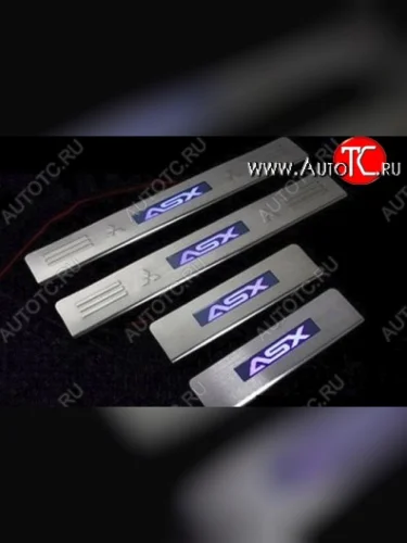 Накладки на порожки автомобиля СТ Mitsubishi ASX дорестайлинг (2010-2012)