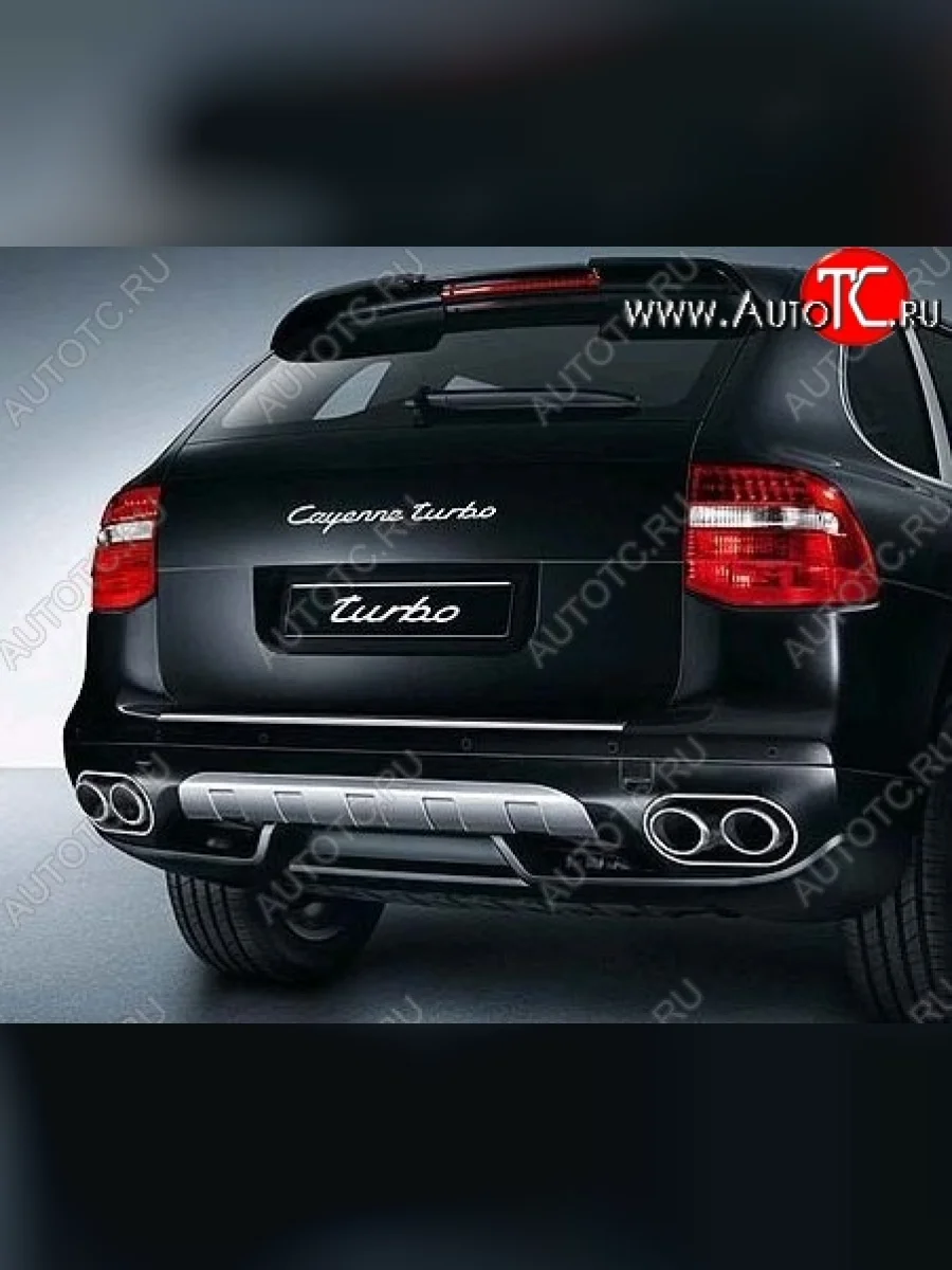 Накладка на задний бампер CT Porsche Cayenne 958 (2010-2014) (Неокрашенная)  в Керчи Республика Крым