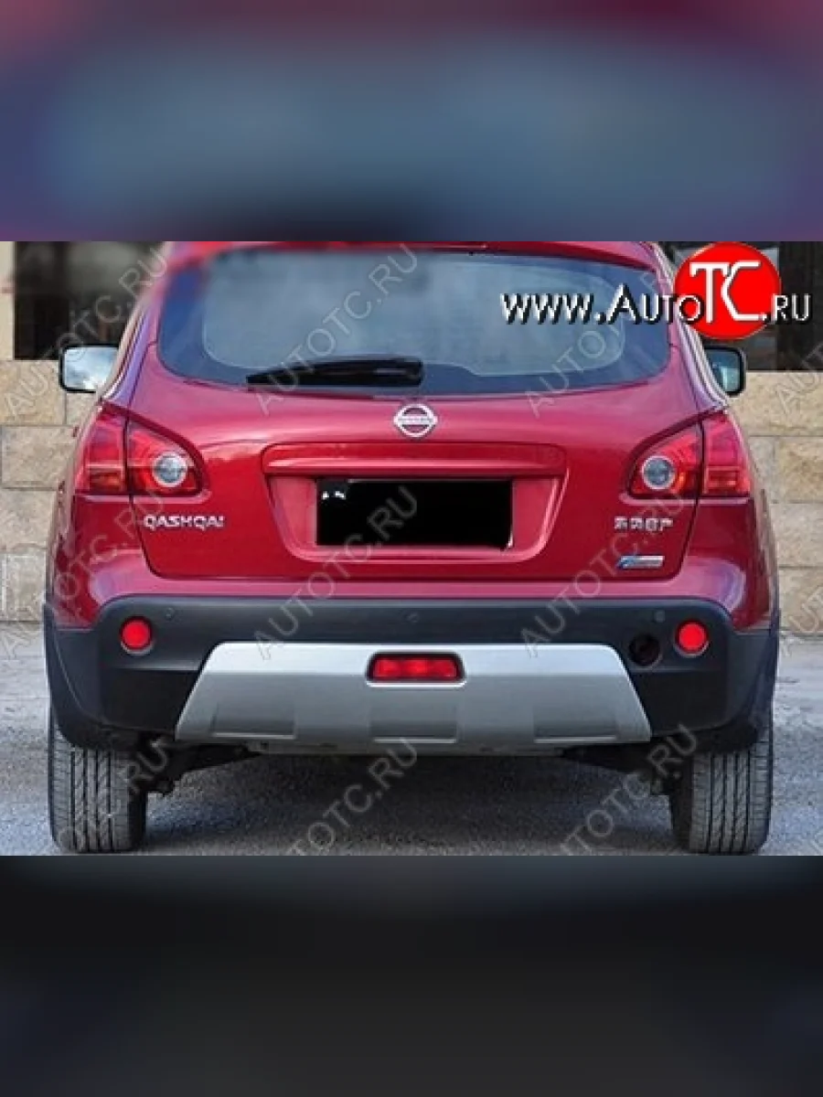 Накладка на задний бампер CT Nissan Qashqai 1 J10 рестайлинг (2010-2013) (Неокрашенная)  с доставкой в г. Керчь