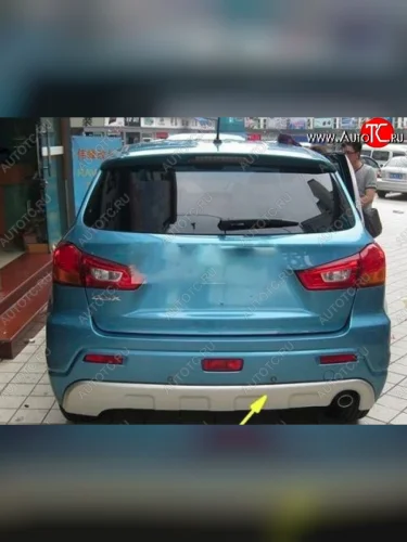 Накладка на задний бампер CT Mitsubishi ASX дорестайлинг (2010-2012)